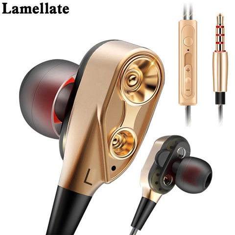 Lamellate Stereo Wired Earphone Headphone 2 Dynamic Super Bass